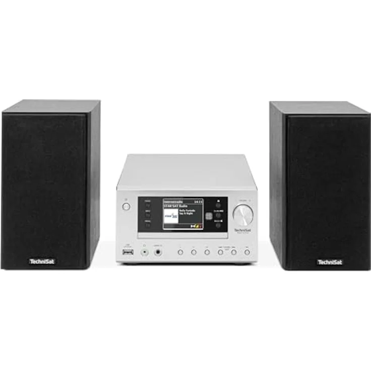 TechniSat VIOLA 710 CD IR - Kompakte Hi-Fi-Anlage mit Internetradio, DAB+, UKW, CD-Player, Bluetooth, 2x 20 Watt RMS Stereo-Boxen, Silber – Bild 1