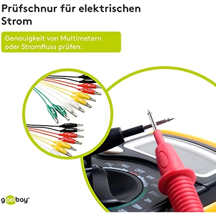 Goobay 11426 Prüfschnur, 0,48 m Schwarz, Grün, Rot, Weiß, Gelb - Preisvergleich – Bild 3