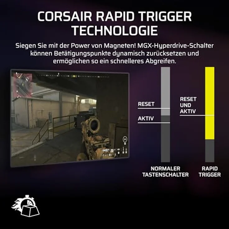 Corsair Vanguard PRO 96 Gaming-Tastatur, MGX Hall-Schalter, 8.000 Hz, Rapid Trigger, LCD, RGB, 96 % Layout – Bild 7