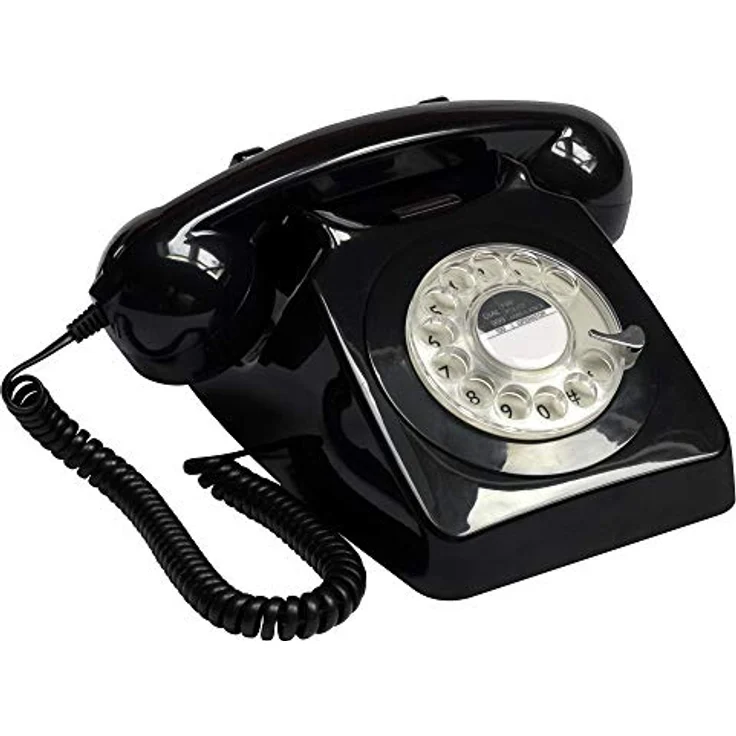 GPO 746ROTARYBLA Retro Telefon mit Wählscheibe im 70er Jahre Design - Schwarz – Bild 2