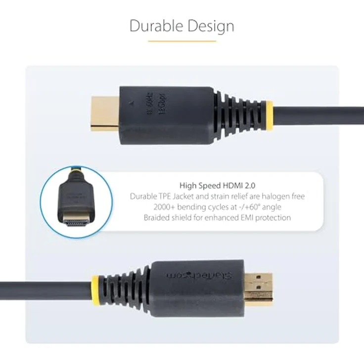StarTech.com 30cm High Speed HDMI Kabel, 4K 60Hz/1440p 144Hz, 18Gbps, Schwarz, UHD HDMI 2.0 ARC Kabel für TV/Monitor/PC/Laptop – Bild 4