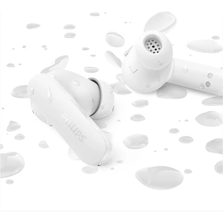 Philips TAT2200WT/00, True-Wireless Kopfhörer mit Active Noise Cancelling (ANC), Google Assistant und Siri, Weiß – Bild 2