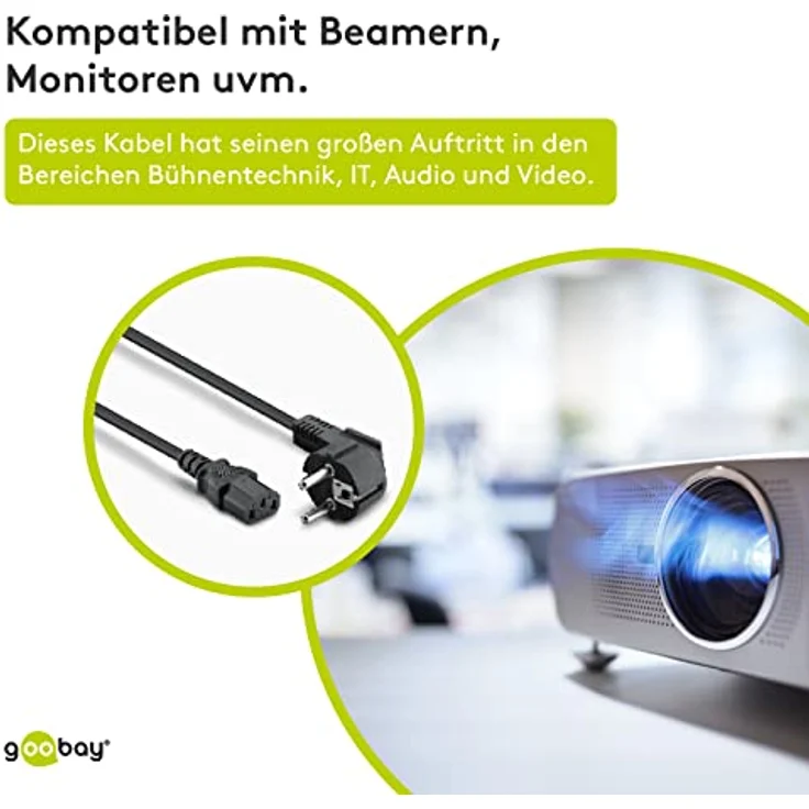 Goobay Wentronic Netzkabel abgewinkelter (Schuko auf IEC 320 C13) 5 m schwarz – Bild 5