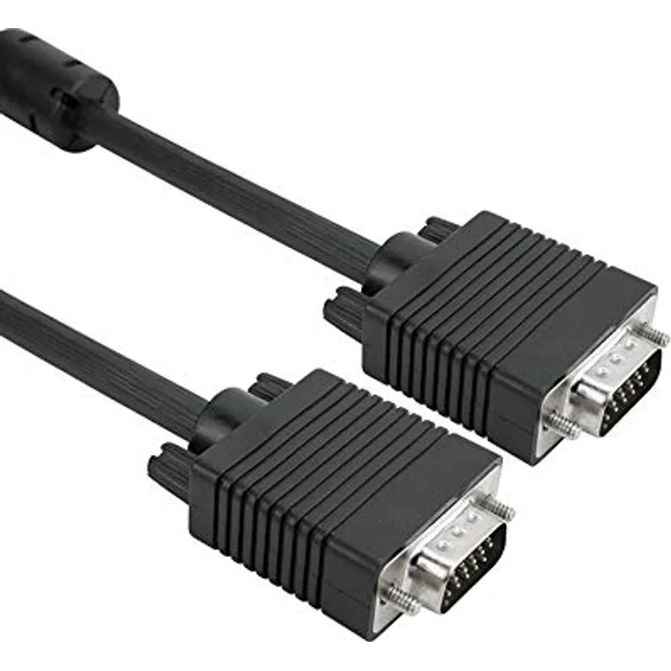 Vultech 5 m VGA – VGA-Kabel (VGA (D-Sub), VGA (D-Sub), Stecker/Stecker, Silber, schwarz)
