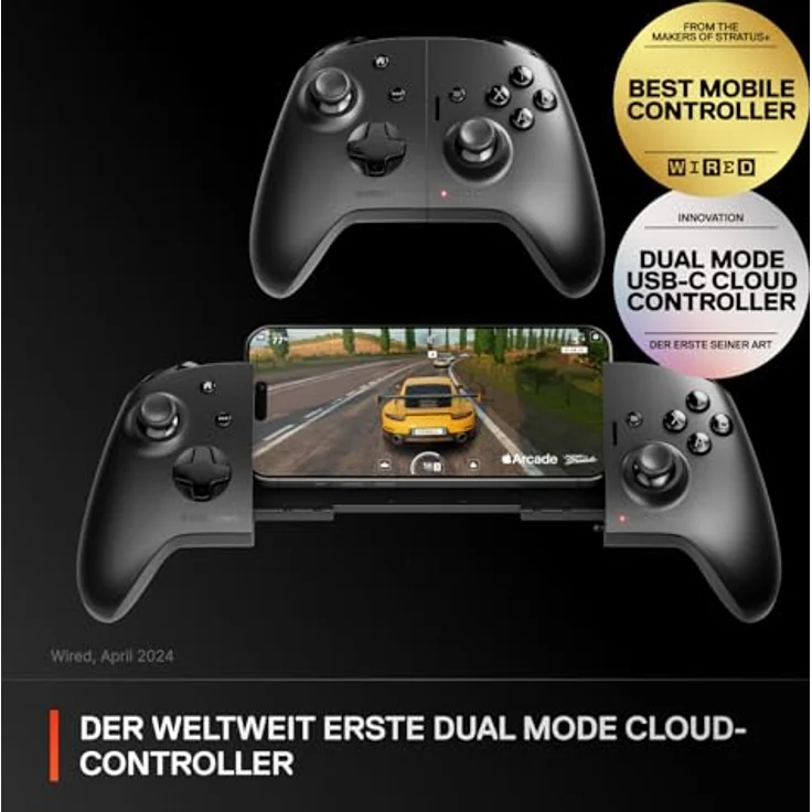 SteelSeries Nimbus Cloud Wireless Bluetooth Gaming-Controller, Dual-Mode-Cloud-Controller mit 20 Std. Akkulaufzeit, Hall Effect-Sensoren, USB-C-Passthrough, kompatibel mit iPhone, iOS, Android, PC – Bild 2