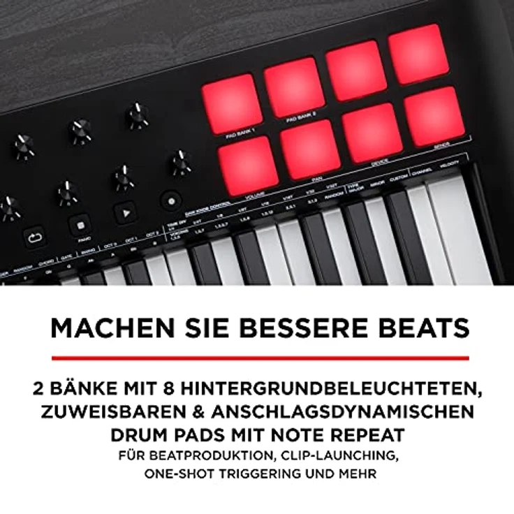 M-Audio Oxygen 25 V – 25-Tasten USB MIDI Keyboard Controller mit Beat Pads, Smart Chord & Scale Modi, Arpeggiator und Softwarepaket inklusive – Bild 5
