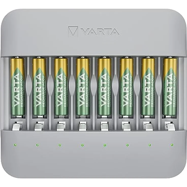 VARTA Akku Ladegerät, Batterieladegerät für wiederaufladbare AA/AAA Batterien, bis zu 8 Akku, Eco Charger Pro Multi, Einzelschachtladung, Gehäuse aus 75% recyceltem Material, unbestückt – Bild 3