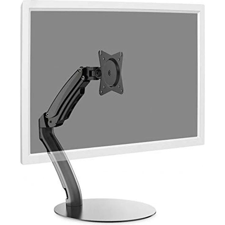 DIGITUS Monitor-Halterung - Standfuß & Gasdruckfeder - 1 Monitor - Bis 27 Zoll - Bis 1x 6.5 kg - VESA 75 & 100 - Schwarz – Bild 2