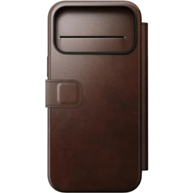 NOMAD Modern Leather Folio für iPhone 17 Pro Max, Schutzhülle aus Polycarbonat mit Echtleder-Ummantelung, MagSafe-kompatibel, Rustic Brown Horween – Bild 3