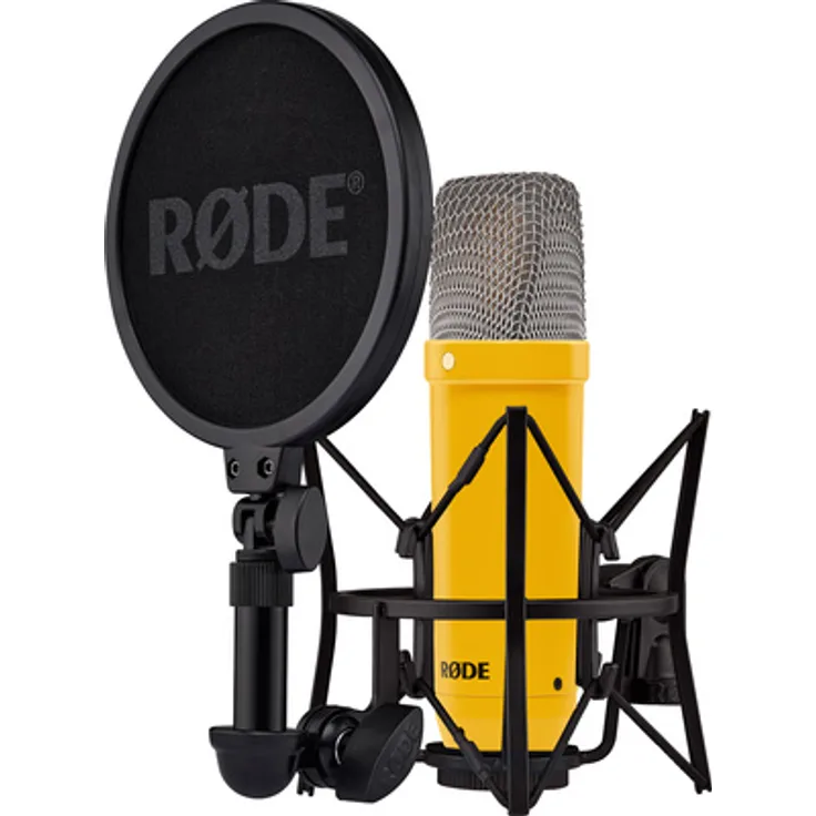 Rode NT1 Signature Yellow, Großmembran-Kondensatormikrofon mit 4dBA Eigenrauschen und goldbedampfter 1"-Kapsel, gelb