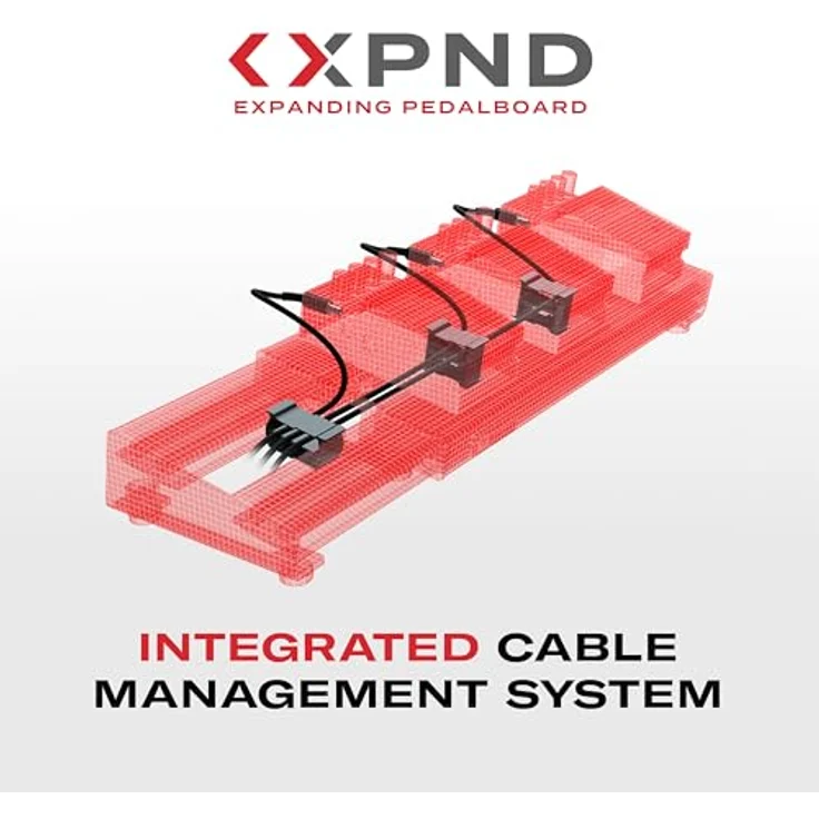 D'Addario XPND Pedalboard 01, erweiterbares Aluminium Pedalboard mit Kabelmanagementsystem, silber – Bild 5