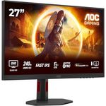 AOC Gaming Q27G4ZR, 27 Zoll Quad HD Monitor mit 240 Hz, 1 ms, G-Sync, HDR400, schwarz-rot