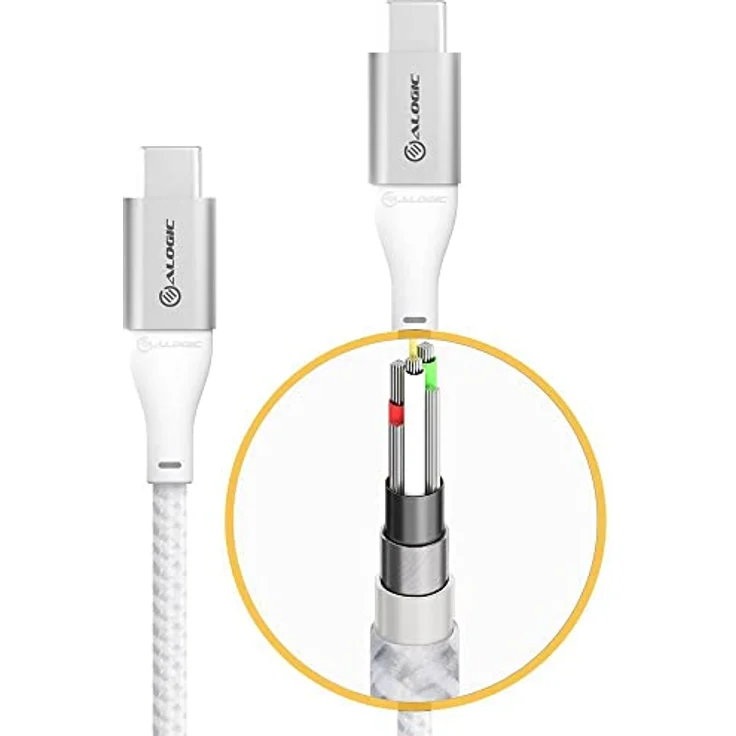 ALOGIC Ultra USB-C zu USB-C Kabel, 30cm, 5A Ladeausgang, 480Mbps Datenübertragung, robuste Bauweise – Bild 6