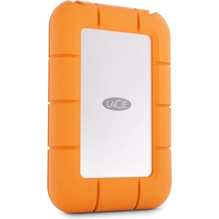 LaCie Rugged Mini SSD 4 TB Grau, Orange - Externes Solid State Drive mit USB 40 Gb/s und Thunderbolt 4, Lesegeschwindigkeiten bis zu 2.000 MB/s, robustes Design, IP54-Einstufung
