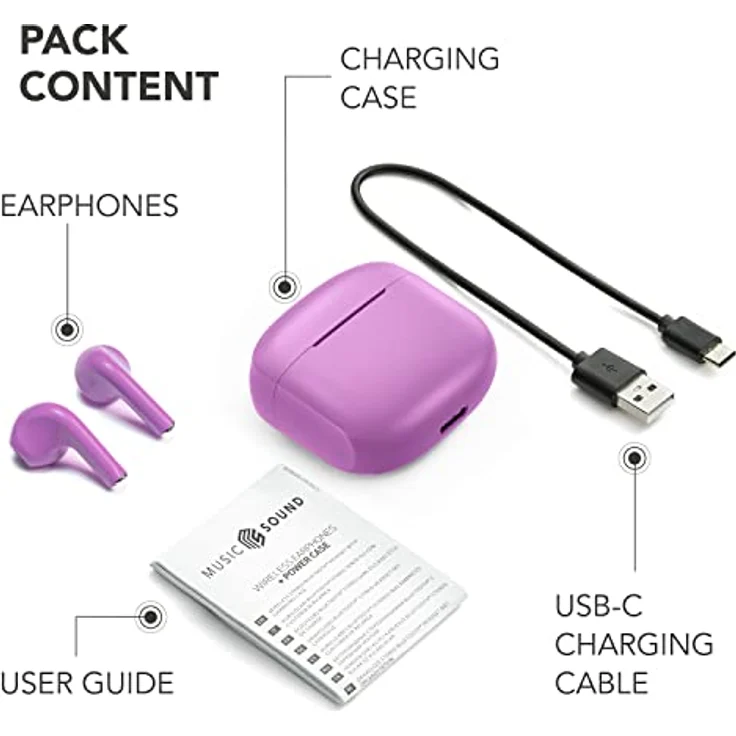 Music Sound | Swag - Kabelloses Kapsel-Headset - Wiedergabezeit bis 20 Stunden - Bluetooth - Bratsche – Bild 5