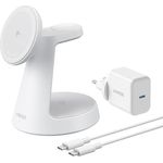 Anker MagGo 3-in-1 15W MagSafe kompatibles Ladegerät, iPhone Induktive Ladestation, Qi2-zertifiziert Wireless Charger für iPhone 16/15/14/13/12, Apple Watch, AirPods Pro (Adapter inkl.), Weiß