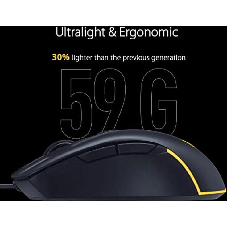 ASUS TUF Gaming M3 GEN II – kabelgebundene Gaming-Maus, Ultraleicht, 59 g, Sensor 8000 DPI, langlebige Beschichtung (IP56), Lebensdauer der Switches von 60 m Klicks, 6 x programmierbare Tasten und – Bild 2