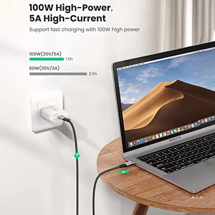 UGREEN Type-C to Type-C USB 3.1 Gen2 5A 100W Thunderbolt 3 Data & Ladekabel 1 Meter – Bild 2