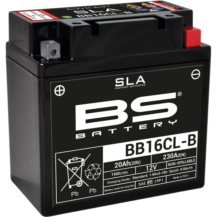 BS Battery BB16CL-B, Wartungsfreie AGM-Batterie mit 19Ah und 260 CCA, werkseitig aktiviert, auslaufsicher, vielseitige Montage – Bild 1