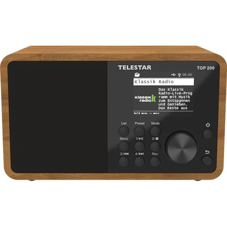 Telestar TELESTAR TOP 200 - DAB+/Internetradio mit Bluetooth, USB-Aufnahme, Notfallwarnsystem, Holzdesign – Bild 2
