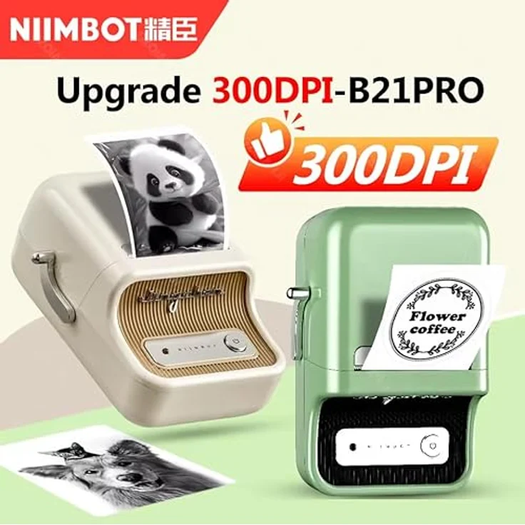 Niimbot B21 Pro Portable Label Printer, Etikettendrucker mit Bluetooth, 48 mm Druckbreite, Cream Weiß – Bild 2
