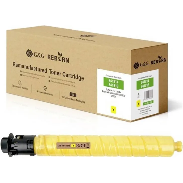 G&G Toner ersetzt Ricoh 841818, Gelb, 18.000 Seiten, GR-R841818