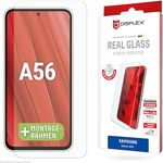 Displex Schutzglas für Samsung Galaxy A56, Eco-Montagerahmen, volle Displayabdeckung, Tempered Glas, kratzer-resistente Schutzfolie, hüllenfreundlich (Real Glass 2D)