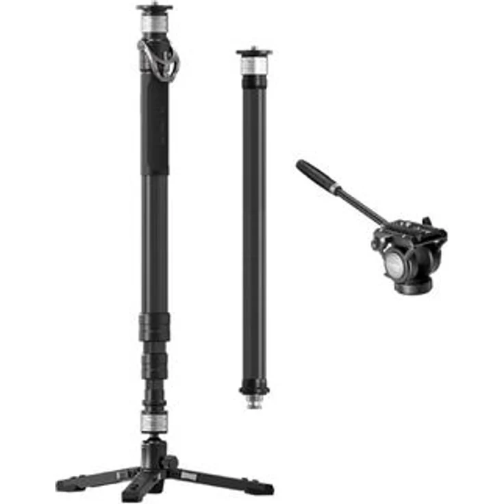 YC Onion PINETA Carbon Fiber Monopod mit Carbon Fiber Verlängerungsrohr und Fluidkopf