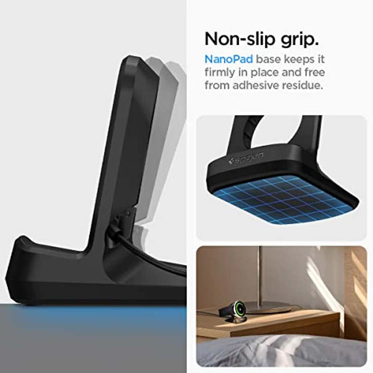 Spigen S353 Smartwatch Ladestation Ständer Dockingstation Kompatibel mit Galaxy Watch 6 Classic / 6/5 Pro / 5 - Schwarz – Bild 4