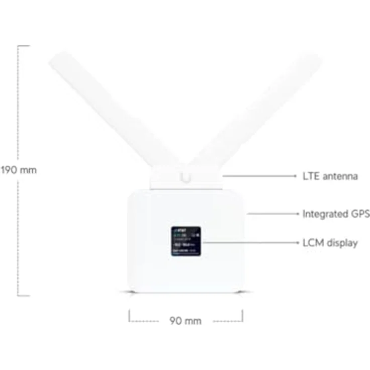 Ubiquiti UniFi Mobile Router, mobiler WiFi-Router mit LTE-Kategorie 4, vorinstallierter AT&T nano-SIM, Weiss – Bild 4