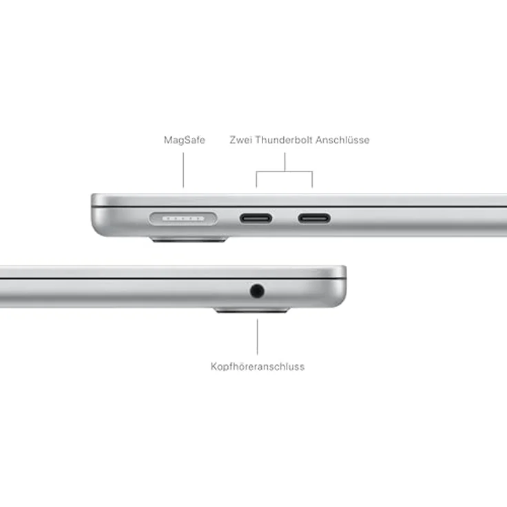 Apple 13" MacBook Air Laptop mit M3 Chip: 13,6" Liquid Retina Display, 16 GB RAM, 256 GB SSD, Silber – Bild 4
