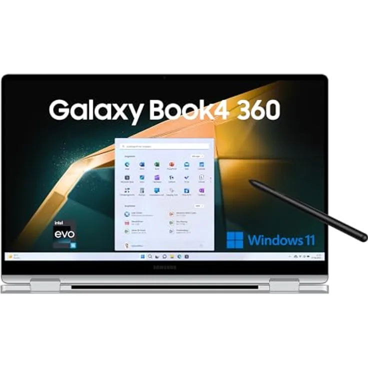 Samsung Galaxy Book4 360, 15,6" 2-in-1 Notebook mit Intel Core i5, 16 GB RAM, 256 GB SSD, Silber