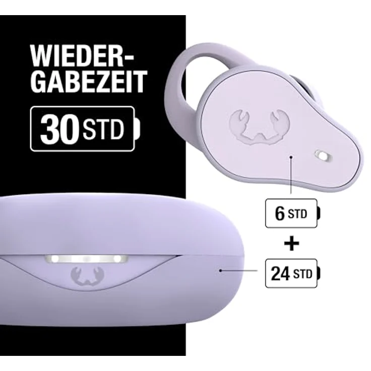 Fresh 'n Rebel Twins Move, kabellose In-Ear Bluetooth Sport Kopfhörer, Spritzwassergeschützt, Dual Master, Mit Mikrofon und klickbarer Taste und Lautstärkeregler, 30 Stunden Spielzeit (Dreamy Lilac) – Bild 2