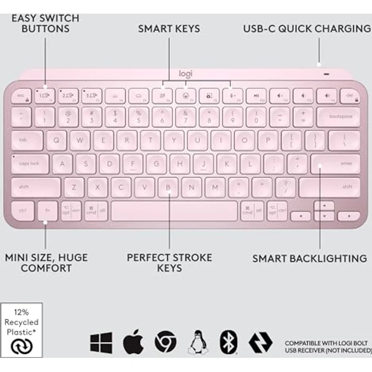 Logitech MX Keys Mini Minimalist Wireless Illuminated Keyboard (920-010500) Englisch QWERTY – Bild 6
