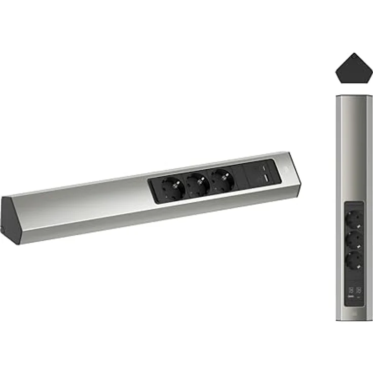 Bachmann CASIA 2 Steckdosenleiste, 3xCEE7/3 1xUSB A/C 22W, Edelstahl-Optik, 2,0m Kabellänge - Preisvergleich – Bild 7