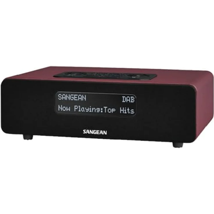 Sangean DDR-36 DAB+ Digitalradio (DAB+-UKW-Tuner, Bluetooth, Weckfunktion, Sleep-Timer, AUX-In) inkl. Fernbedienung burgunderrot – Bild 2