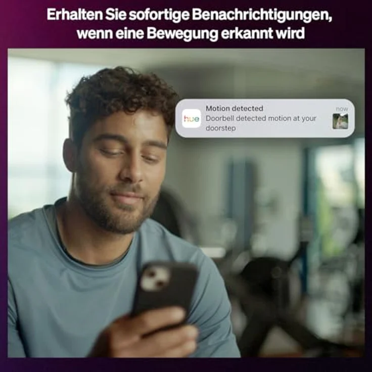 Philips Hue Secure, kabelgebundene Video-Türklingel mit 2K-Auflösung, 180° Weitwinkelansicht, zwei-Wege-Audio, Infrarot-Nachtsicht, nahtlose Integration mit Philips Hue Lichtern, schwarz – Bild 4