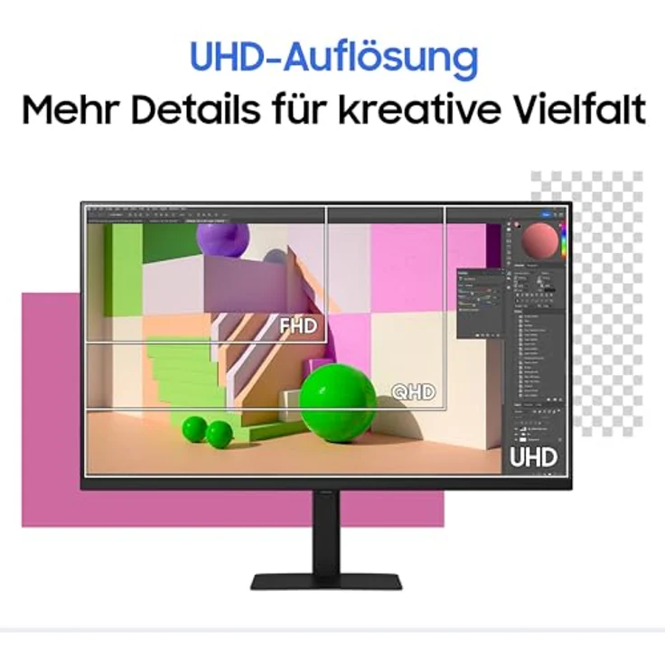 Samsung ViewFinity S70D 4K-Monitor 27 Zoll, UHD, 3.840 x 2.160, HDR10, Easy Setup-Ständer, Eye Saver Mode, LS27D700EAUXEN, Schwarz – Bild 5