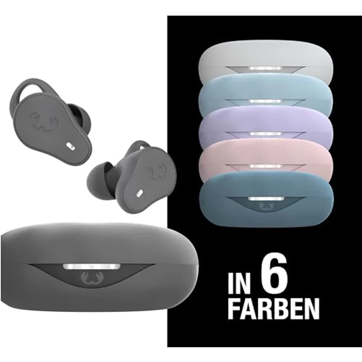 Fresh 'n Rebel Twins Move, kabellose In-Ear Bluetooth Sport Kopfhörer, Spritzwassergeschützt, Dual Master, Mit Mikrofon und klickbarer Taste und Lautstärkeregler, 30 Stunden Spielzeit (Storm Grey) – Bild 5