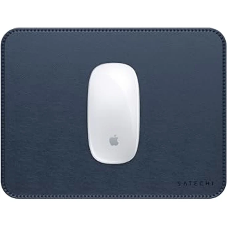 SATECHI Mauspad, ergonomisch und wendbar, kratz- und wasserfest – Schreibtischpad aus PU, Blau, 25,9 x 19,1 x 0,36 cm – Bild 1
