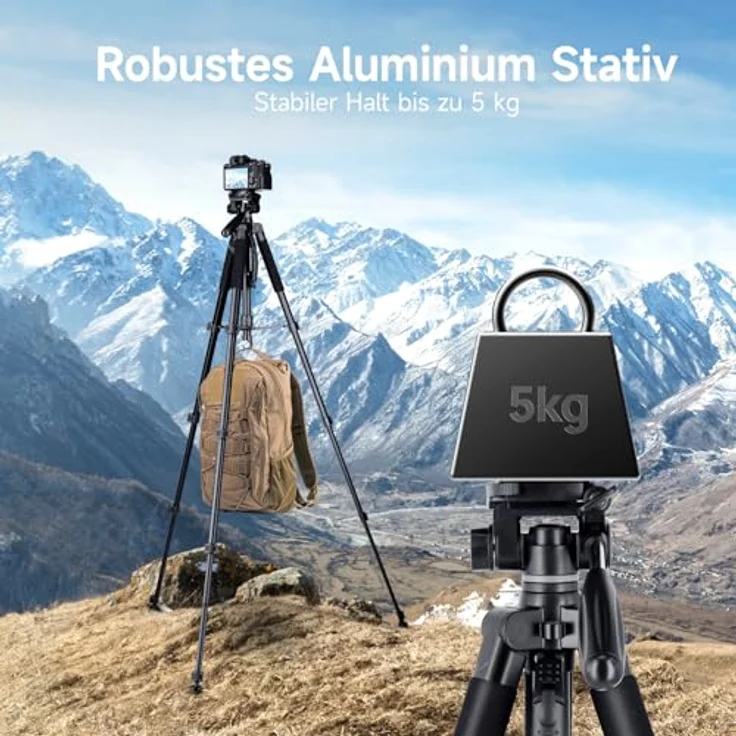 Rollei Compact Traveler Star S4 Kamerastativ, tragbar mit flexiblem Kopf und Zubehör – Bild 5