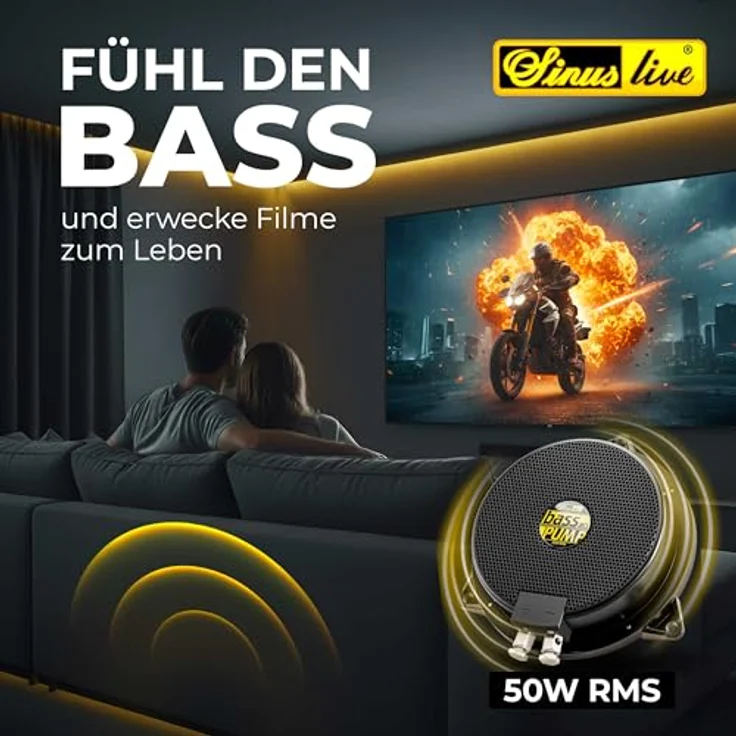 SinusLive Sinus Live bassPump 8 Ohm, Körperschallerzeuger Subwoofer für spürbaren Bass im Auto und Heimkino – Bild 2