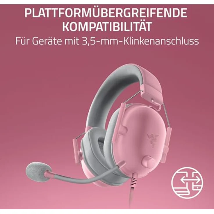 RAZER BLACKSHARK V2 X, Kabelgebundenes Esports-Headset mit RAZER™ Triforce Titanium 50-mm-Treibern und HyperClear Mikrofon, Over-ear Design, Quarz/Rosa – Bild 7