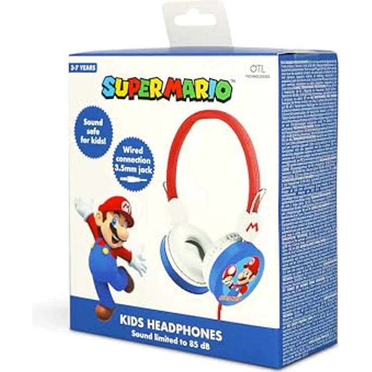 OTL Technologies Super Mario Core Kabelgebundene Over-Ear-Kopfhörer für Kinder, 3,5 mm Anschluss, Lautstärkebegrenzung auf 85 dB, geeignet für 3-7 Jahre – Bild 4