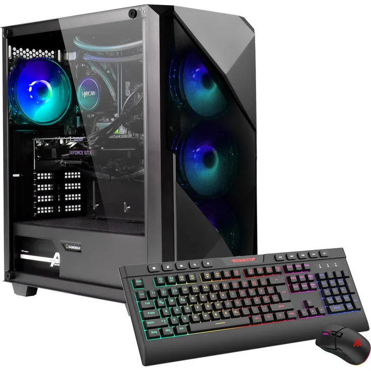 GameMax Striker 7814, Desktop-PC mit Ryzen 7 9700X, 16GB DDR5 RAM, 1TB SSD und RTX 5070