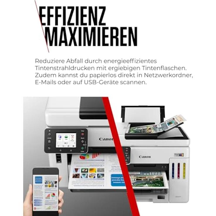 Canon MAXIFY GX 7150, 4-in-1 Tintenstrahl-Multifunktionsdrucker mit Duplexdruck, A4, 600 x 1200 DPI, Wi-Fi, schwarz – Bild 5