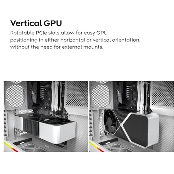 Montech HS02 Pro Weiß, ATX/Micro-ATX/Mini-ITX PC-Gehäuse mit gehärteten Glasseiten, 5x120mm Lüfter, USB 3.2 Gen 1 und max. 400mm Grafikkartenlänge – Bild 17