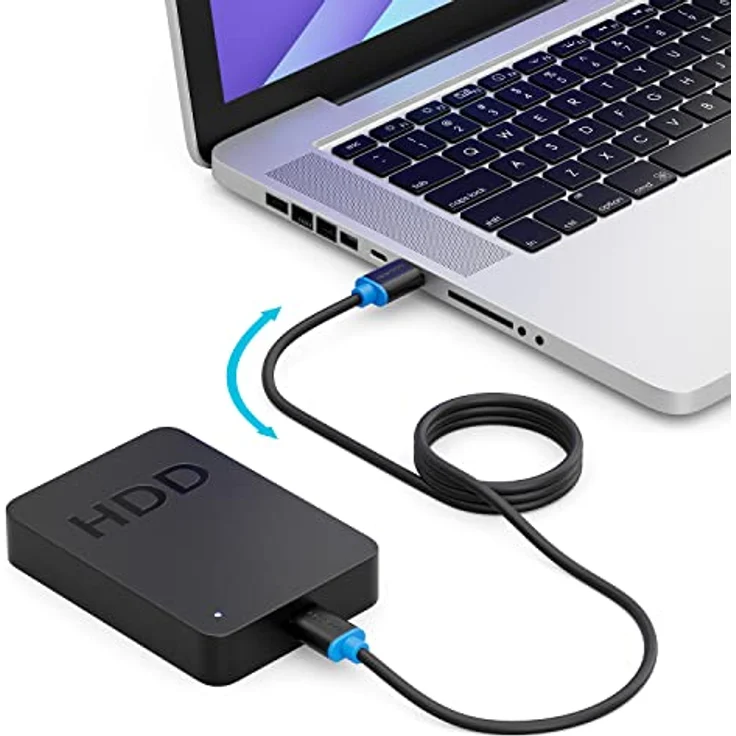 deleyCON 2m USB 3.0 Super Speed Kabel Schwarz/Blau - Übertragungsraten bis zu 5 Gbit/s – Bild 2
