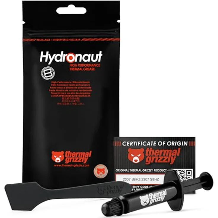 Thermal Grizzly Hydronaut 1 g / 0,27 ml Wärmeleitpasten und -Pads, grau – Bild 2
