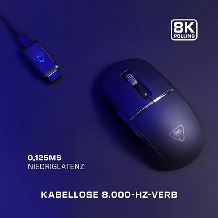 Turtle Beach BURST II PRO, Kabellose E-Sport-Gaming-Maus mit 8.000 Hz Abtastrate, Owl-Eye Sensor 30.000 DPI, Titan Optical Switches, Schwarz – Bild 2